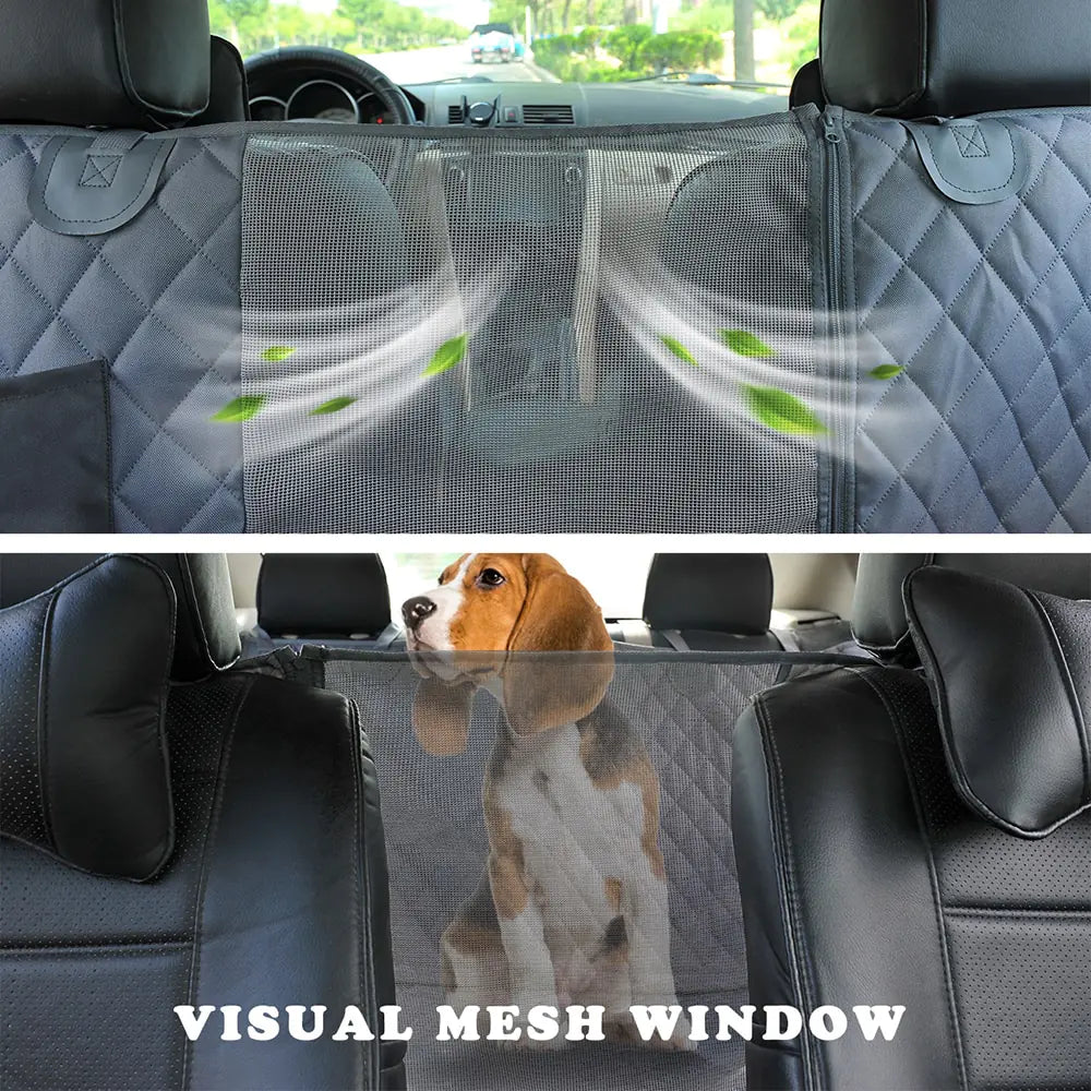 Dog Seat Cover with Mesh Visual Window